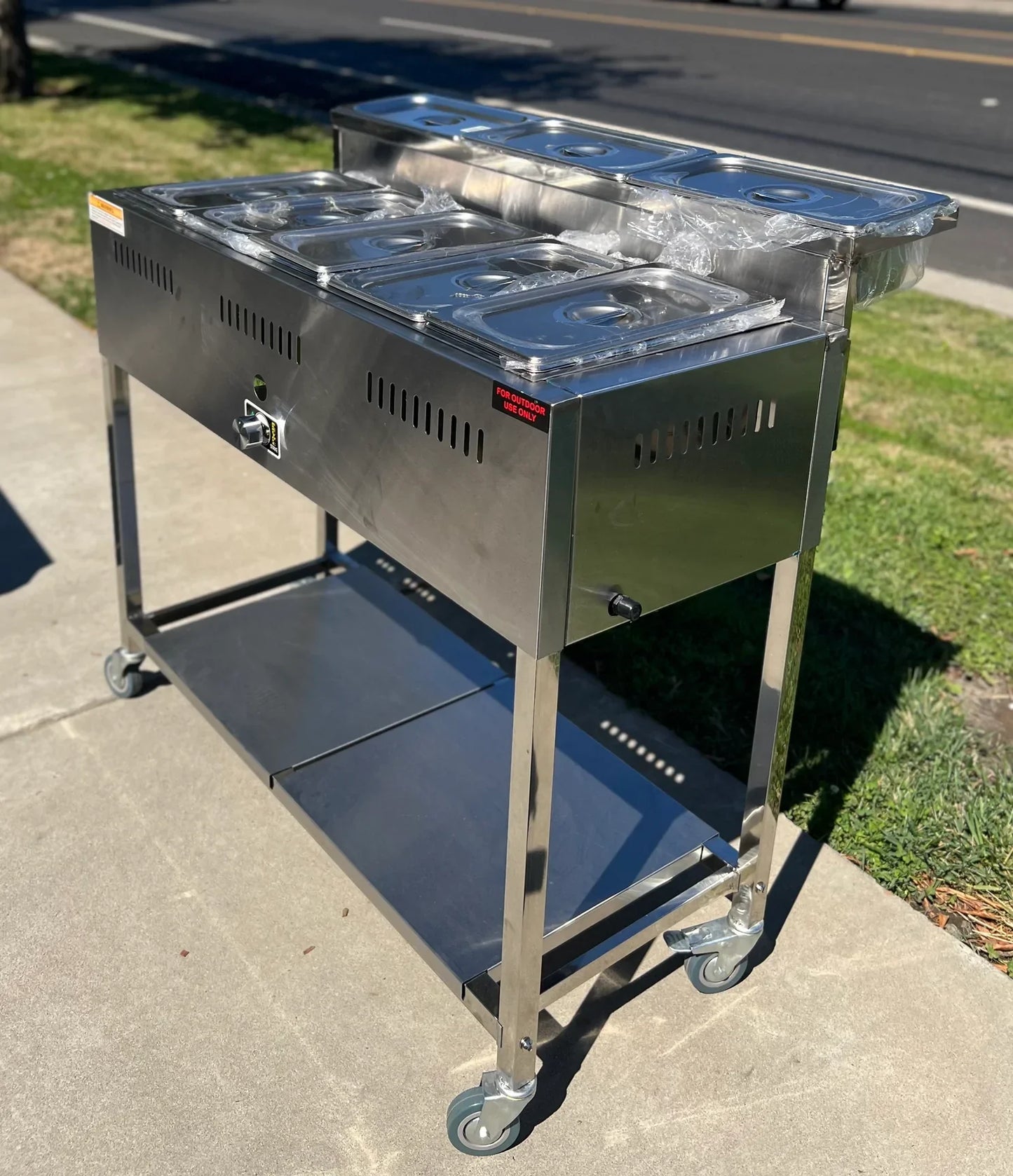 Warming Cart with Salsa Tray